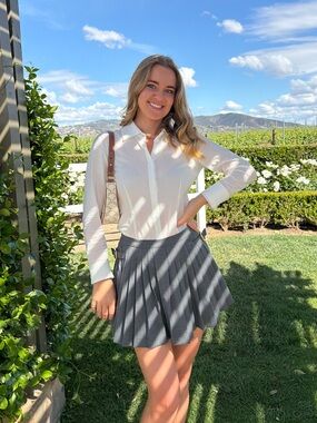 Sandro Grey Pleated Mini Skirt